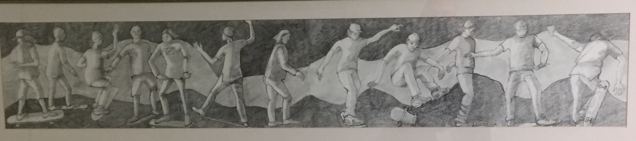 Picture of Pencil Drawing – Skate Boarder by Mary Nobbs