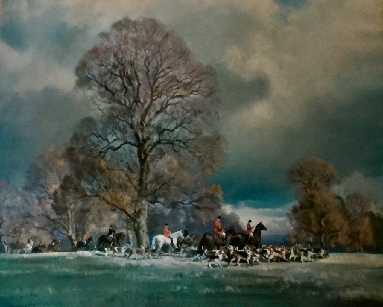 Picture of Southdown Hunt in Firle Park by Frank Wooton