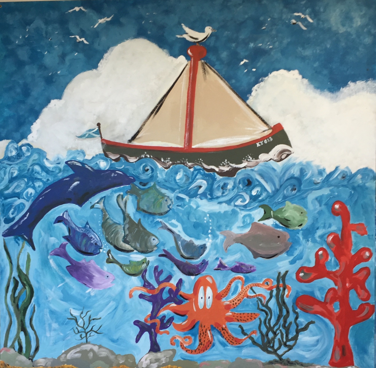 Picture of Earth, Sea and Sky Mural 21/32 by Students of West Fife High Schools