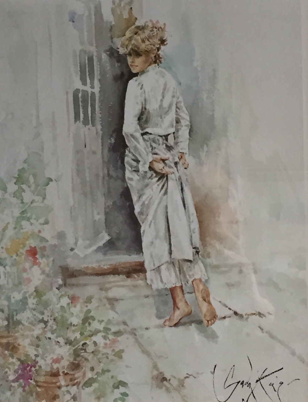 Picture of Woman in white by Gordon King