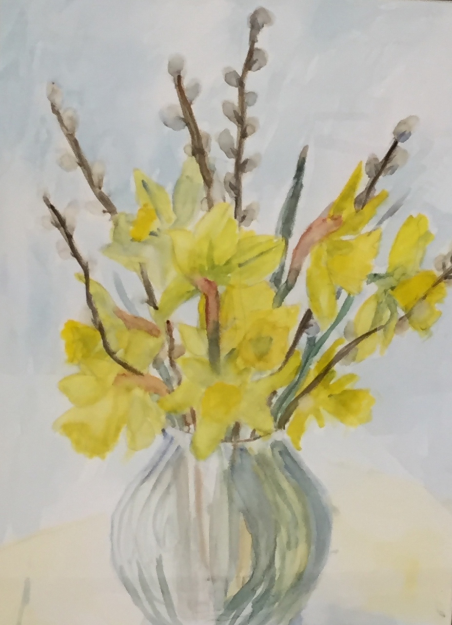 Picture of Daffodils and Catkins by Kirsten Allen