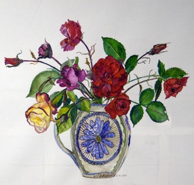 Picture of Jug of Roses by Fiona Dick