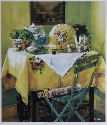 Picture of Yellow Tablecloth by Perri Duncan