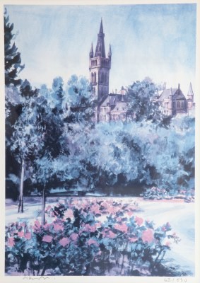 Picture of Glasgow University from  Kelvingrove Park by Gerard M Burns