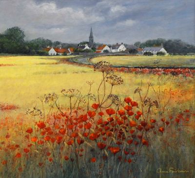 Picture of Poppy Field Towards Kingsbarns by Anne Fairbairn