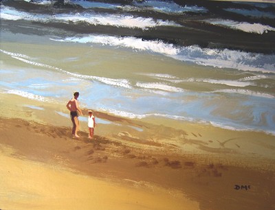 Picture of Bathers on the Beach by Donald McIntyre