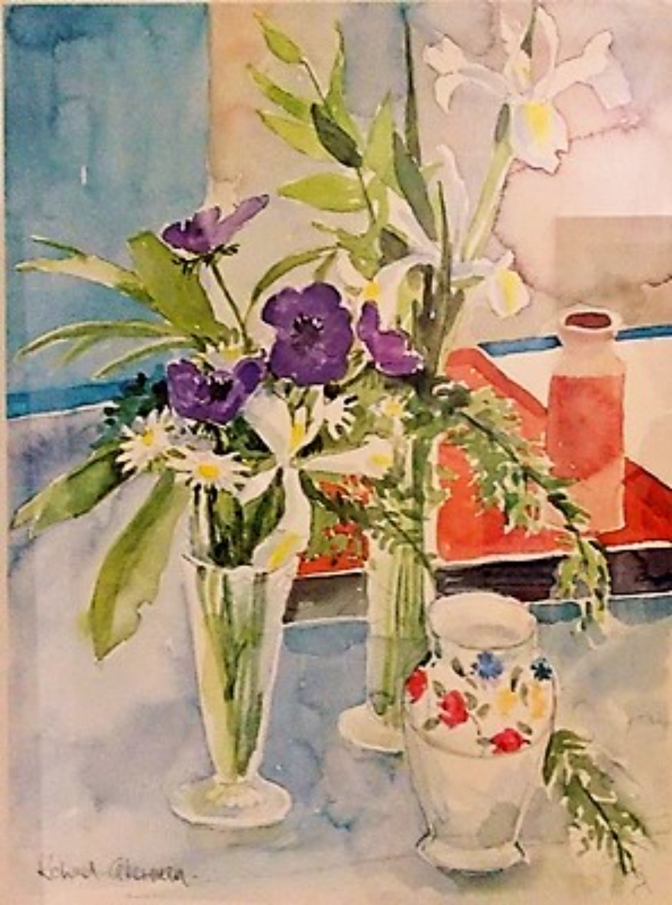 Picture of Anemones and Lilies by Richard Akerman