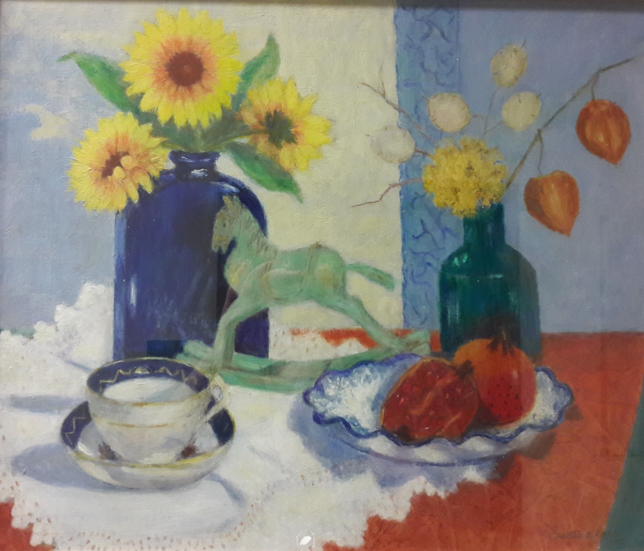 Picture of Sunflowers & Pomegranates by Janetta A Bruce