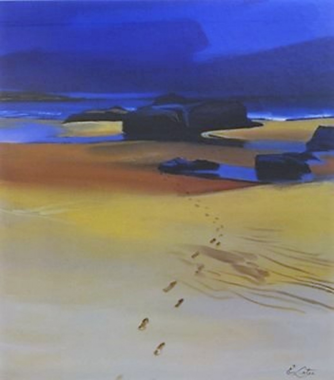 Picture of Footsteps on Orange Sand by Pam Carter