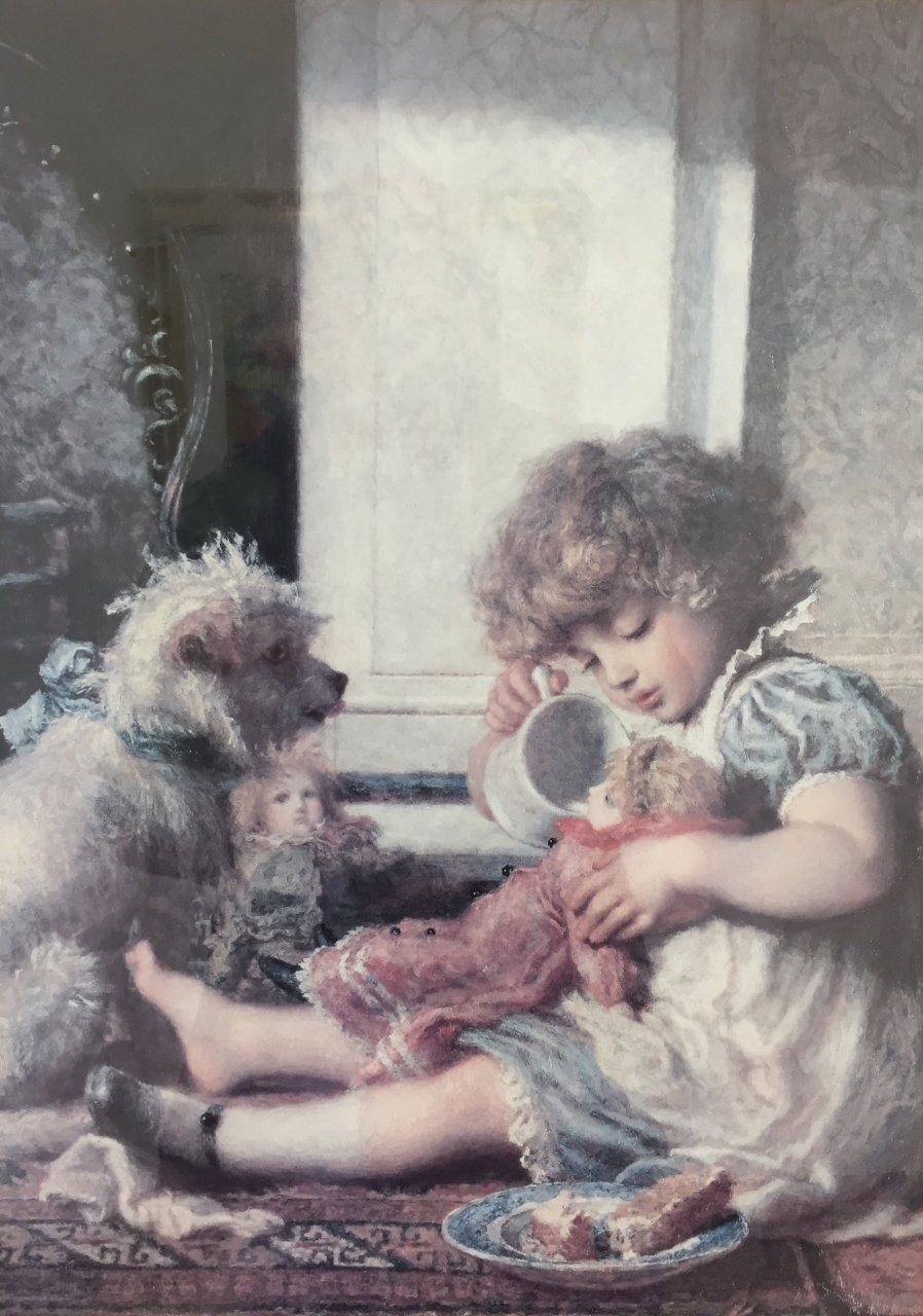 Picture of Child with Doll by Artist Unknown