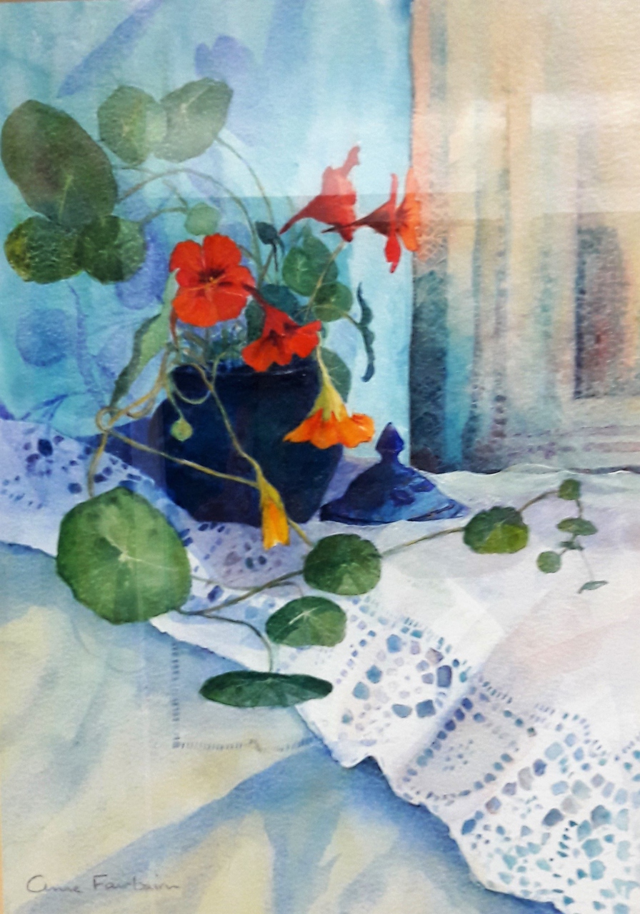 Picture of Still Life Nasturtiums by Anne Fairbairn