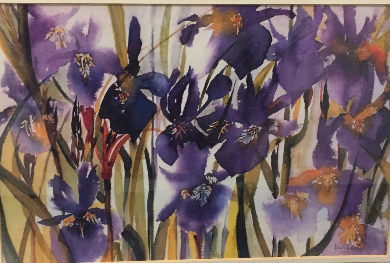 Picture of Irises by the Pond by Moyra M Muschner