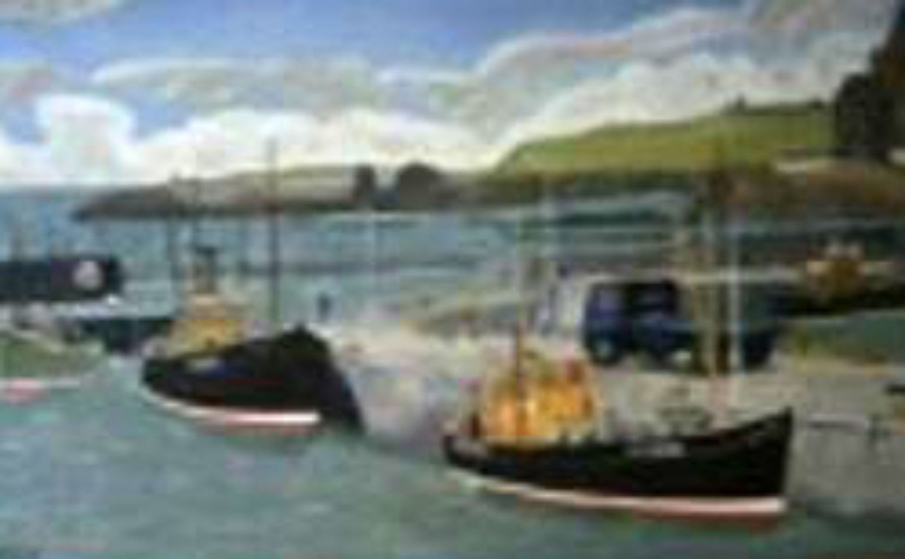 Picture of Harbour Scene by F Hutt