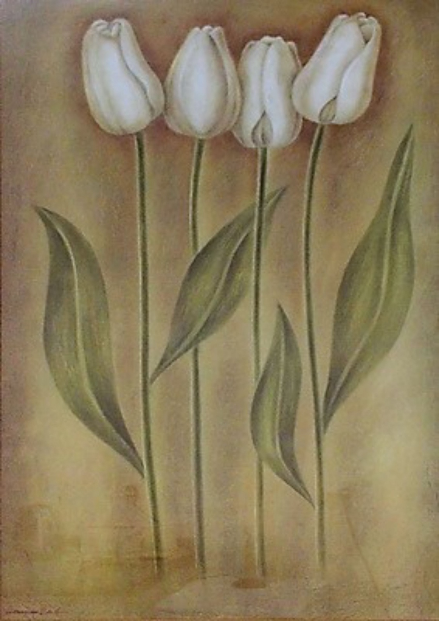 Picture of Four White Tulips* by Leiminan Zaid