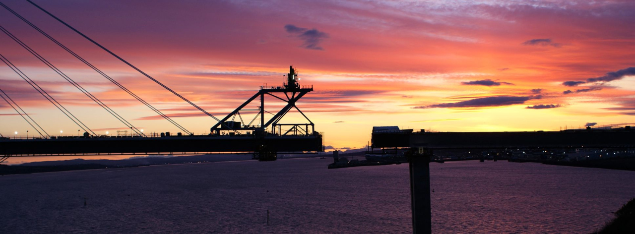 Picture of Queensferry Crossing Almost Joined by Sheila Dall