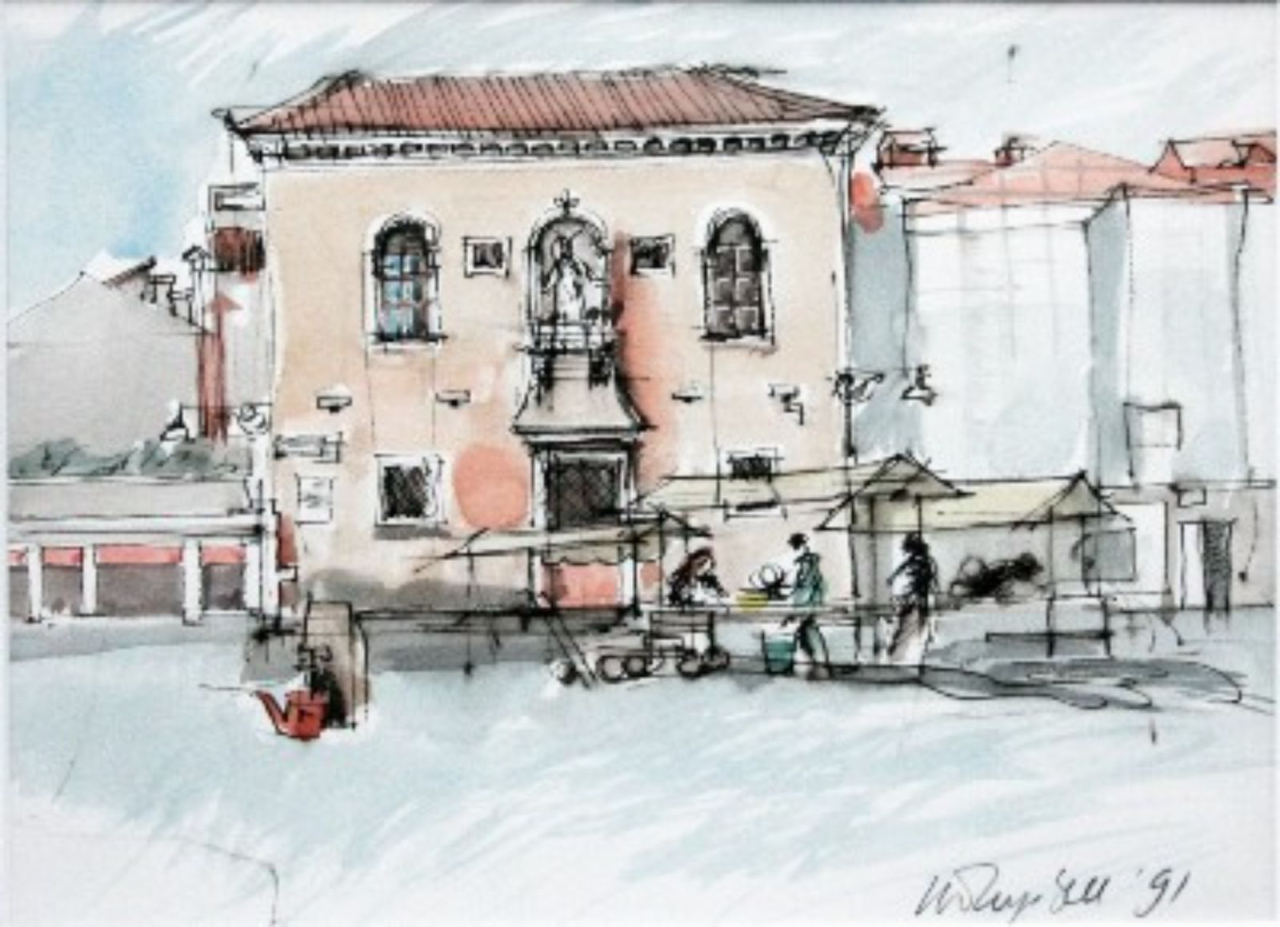 Picture of Red Watering Can by Marjorie I Campbell