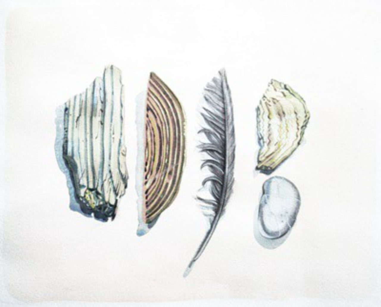 Picture of One Feather & Four Stones by Marjorie I Campbell