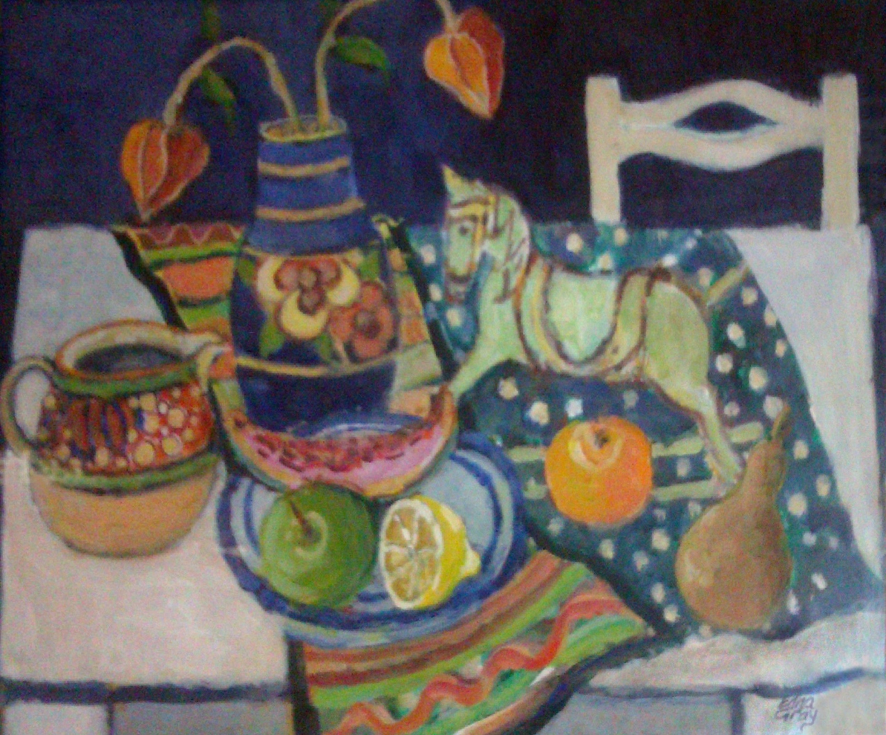 Picture of Still Life With Toy Horse by Edna Gray
